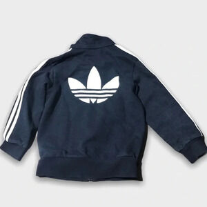 Adidas Navy  Blue Cotton Zip Up Jacket